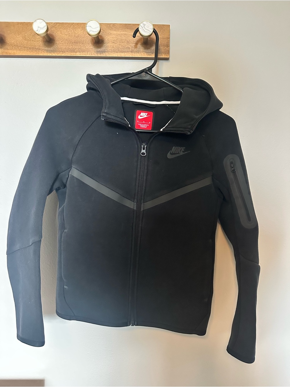 Boys Nike Tech Black Hooded Zip Jacket